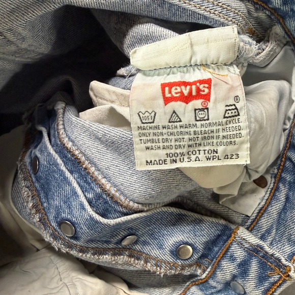 VTG Levi Strauss 501 Mens Light Wash Straight Leg Jeans W32L34 Y2K Grunge Cowboy - Picture 7 of 8